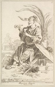 Kinesisk tryllekunstner, 1738-45. af Jean Baptiste Perronneau