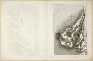 Figur (recto og verso), fra Anden bog med figurer af akademier, indgraveret delvist af professorerne fra Royal Academy af Jean Baptiste Perronneau