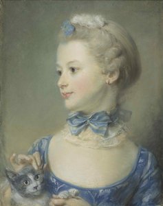 Den lille pige med katten Marie-Anne Huquier, 1747.