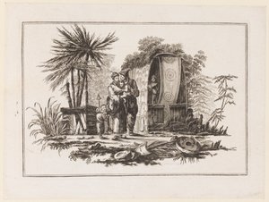En familie, fra "Ny notesbog med seks ark med forskellige historiske kinesiske emner" af Jean Baptiste Pillement
