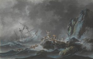 Et skibsforlis i en storm, 1782.