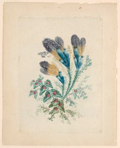 Fantastisk blomstermotiv fra "New Suite of Ideal Flower Notebooks" af Jean Baptiste Pillement