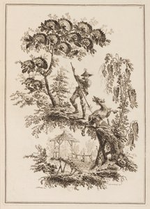 Plade 10, fra "Suite of Tolv Fishermen and Hunters" af Jean Baptiste Pillement
