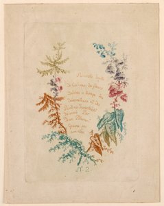 Titelside til "Ny suite af ideelle blomsternotesbøger" nr. 2 af Jean Baptiste Pillement