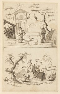To kinesiske scener af Jean Baptiste Pillement