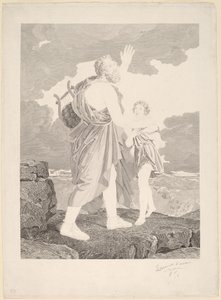Den blinde Homer af Jean Baptiste Raphael Urbain Massard, after Baron François Gerard