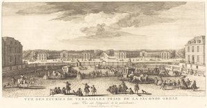 Udsigt over staldene i Versailles taget fra den anden port
