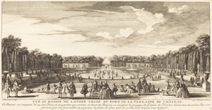 Udsigt over Bassin de Latona taget fra kanten af ​​Chateau Terrace