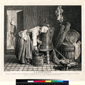 La Fontaine, graveret af Charles Nicolas Cochin I (1688-1754) 1739 (ætsning og gravering på vævet papir) af Jean Baptiste Simeon (after) Chardin