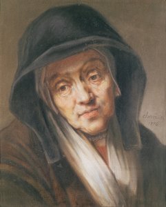 Kopi af et portræt af Rembrandt af hans mor, 1776 (pastel på papir)
