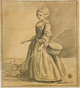 Pige leger med tromme af Jean-Baptiste Simeon Chardin