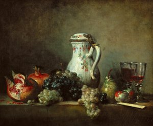 Druer og granatæbler af Jean Baptiste Simeon Chardin