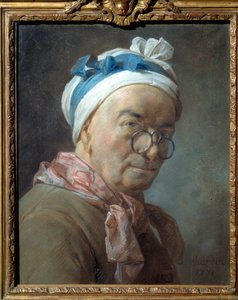 Selvportræt fortalt til bisiklerne Maleri af Jean Baptiste Simeon Chardin (1699-1779). 1771. Dim. 0,459 x 0,375 m. af Jean Baptiste Simeon Chardin