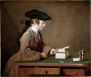 The House of Cards (olie på lærred af Jean Baptiste Simeon Chardin