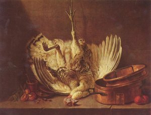 Stilleben med hængende kalkun af Jean-Baptiste Simeon Chardin