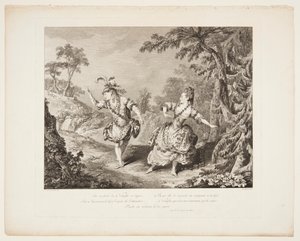 Scene fra Operaen "Sylvie" af Jean Baptiste Tilliard