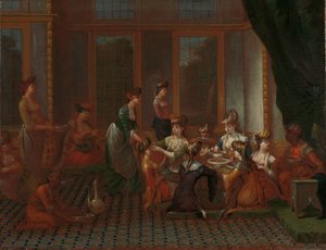 Banket for fornemme tyrkiske kvinder af Jean Baptiste Vanmour