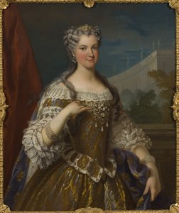 Marie Leszczynska (Leczinska), polsk aristokrat og dronning af Frankrig - Portræt af Marie Leszczynska, dronning af Frankrig (1703-1768), af Van Loo, Jean Baptiste, Kopi efter (1684-1745). Olie på lærred. Mål: 104x82 cm. Nationalmuseum Stockholm