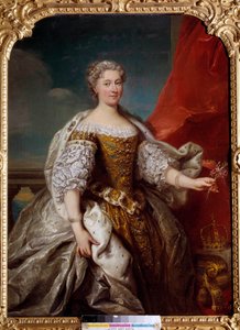 Portræt af Catherine Bnin Opalinska, hustru til Stanislas Lescinski, dronning af Polen, dengang hertuginde af Lorraine og Bar (1680-1747) Maleri af Jean Baptiste Van Loo (1684-1745) 1725 Søn. 1,41x1,12 m