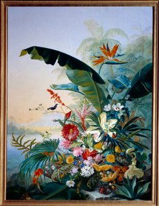 Eksotiske blomster. Maleri af Jean Benner Fries (Benner-Fries af Jean Benner-Fries