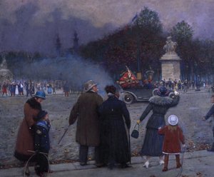 Tysk flag båret til Invalides, ca. 1914. af Jean Beraud