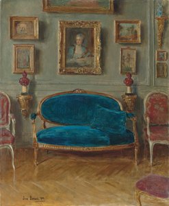 Den blå sofa, 1912 af Jean Beraud