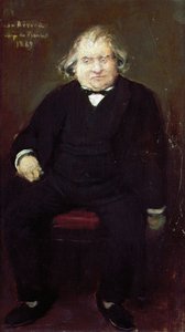 Portræt af Joseph Ernest Renan (1823-1892), fransk historiker, filosof, filolog og forfatter, af Jean Beraud (1849-1935), Maleri af Jean Beraud