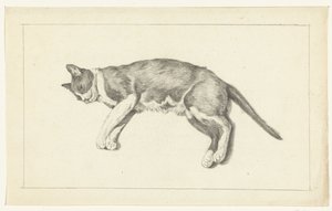 Liggende kat, til venstre, set fra oven af Jean Bernard