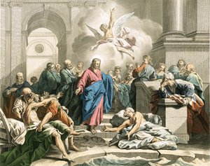 Jesus helbreder en impotent mand ved Bethesda-dammen