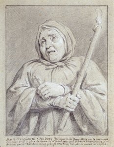 Marquise de Brinvilliers på vej mod sin død (kridt og blyant på papir) af Jean Bernard Restout