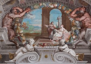 Et af de enogfyrre paneler med scener, der fortæller om begivenhederne omkring Bacchus af Jean Boulanger