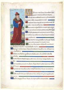 Blad fra en timebog: Kong David, ca. 1500. af Jean Bourdichon