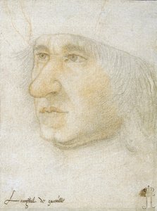 Portræt af Louis Malet de Graville (1438-1516), admiral af Frankrig par Bourdichon, Jean (1457-1521). Sort kridt og sangvinsk på papir, størrelse: 16,9x12,7, slutningen af 1400-tallet, State Hermitage, St. Petersburg af Jean Bourdichon