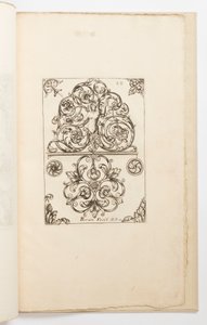 Plade 12, fra Diverses pièces de serruriers (forskellige designs til låsesmede) af Jean Bérain the Elder