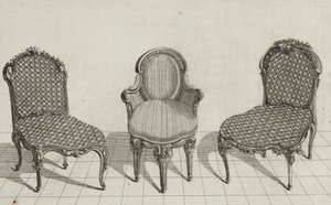 Cane Chair, Cabriolet Armchair, Cane Chair, udgivet i midten af ​​1770