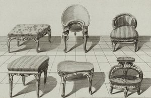 Skamler, toiletbideter, fodskammel, udgivet i midten af ​​1770