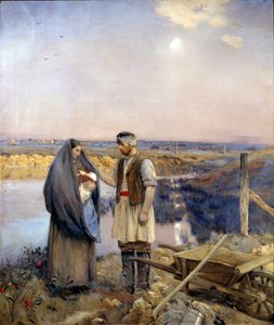 Dagen skabte en bondefamilie. Maleri af Jean Charles Cazin (1841-1901) søn. 1,99x1,66 m 1888 Paris, musee d