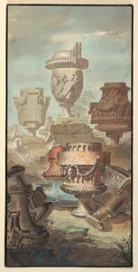 Tegning, Ruin-fantasi: Vaser og urner, 1770