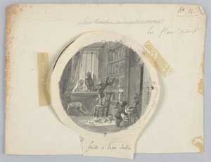 Design til en malet porcelænstallerken, frugter i blommespiritus til Services des Objets de Dessert (Dessertservice) af Jean Charles Develly