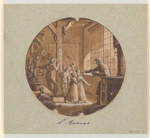 Design til en malet porcelænstallerken, L