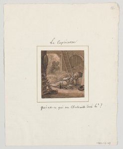 Design til en malet porcelænstallerken, Le Capricorne (Capricorn) fra le Zodiac Travesti (The Farcical Zodiac) Service