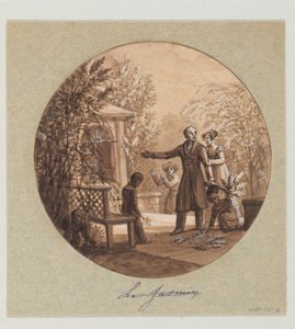 Design til en malet porcelænstallerken, Le Jasmin (Jasmin) fra Service de la Culture des Fleurs (Cultivation of Flowers Service) af Jean Charles Develly
