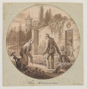 Design til en malet porcelænstallerken, Les Anémones (Anemoner) til Service de la Culture des Fleurs (Blomsterdyrkningstjeneste) af Jean Charles Develly