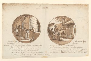 Designs til malede porcelænstallerkener, Les Ananas (ananas) fra Service des Objets de Dessert (Dessertservice) af Jean Charles Develly