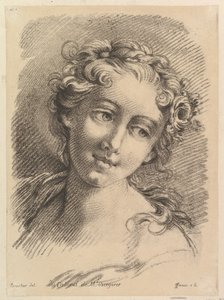 Hoved af en kvinde, 1748-69 af Jean Charles François