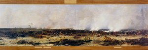 Ruslands kampagne: "" Panorama af slaget ved Moscova den 7/09/1812"". Slaget ved Moskova (også slaget ved Borodino) mellem franskmændene af Napoleon I Bonaparte (1769-1821) og den russiske imperiale hær ledet af Mikhail Golenichchev Kutuzov (Golenishchev)