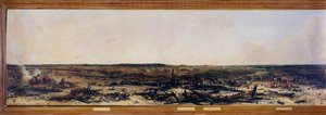 Ruslands kampagne: "" Panorama af slaget ved Moscova den 7/09/1812"". Slaget ved Moskova (også slaget ved Borodino) mellem franskmændene af Napoleon I Bonaparte (1769-1821) og den russiske imperiale hær ledet af Mikhail Golenichchev Kutuzov (Golenishchev)
