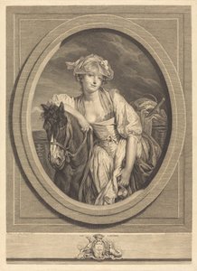 Mælkepigen af Jean Charles Levasseur after Jean Baptiste Greuze