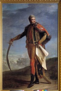 Portræt i foden af Jean Lannes (1769-1809) Hertug af Montebello, marechal of Empire Maleri af Jean Charles Nicaise Perrin (1754-1831). 1804-1809. Svag. 2,1x1,4 m. - Portræt i fuld længde af Jean Lannes (1769-1809) hertug af Montebello, imperiets marskal. af Jean Charles Nicaise Perrin