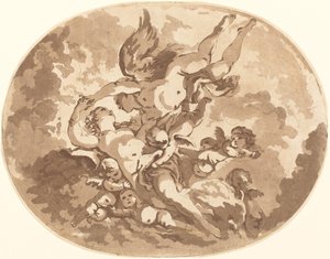 Eros og Psyche af Jean Claude Richard, Abbé de Saint Non after François Boucher